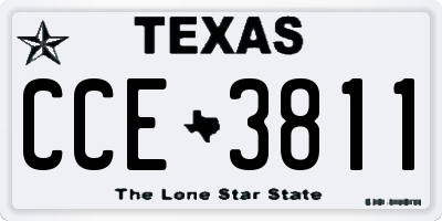 TX license plate CCE3811