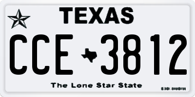 TX license plate CCE3812