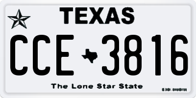 TX license plate CCE3816