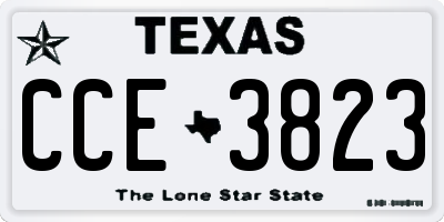 TX license plate CCE3823