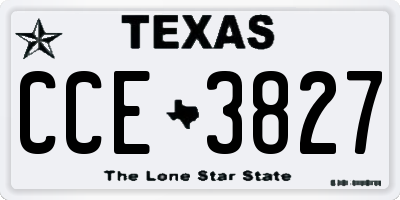 TX license plate CCE3827