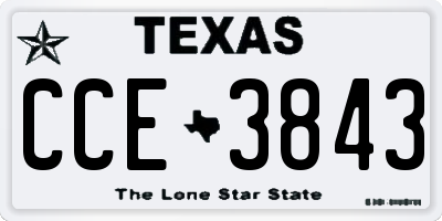 TX license plate CCE3843