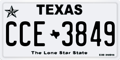 TX license plate CCE3849