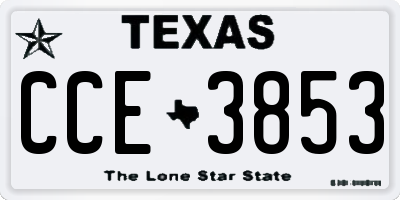 TX license plate CCE3853