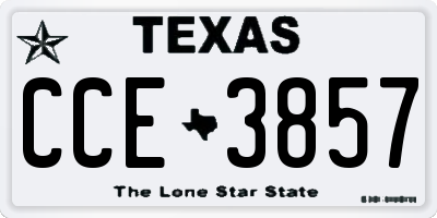 TX license plate CCE3857