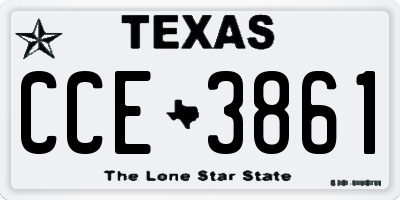TX license plate CCE3861