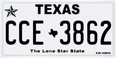 TX license plate CCE3862