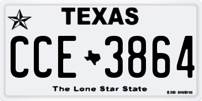 TX license plate CCE3864