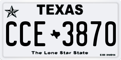 TX license plate CCE3870