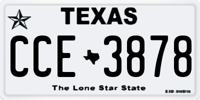 TX license plate CCE3878