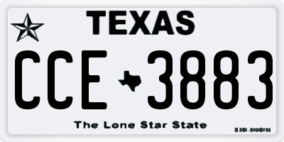 TX license plate CCE3883