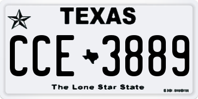 TX license plate CCE3889