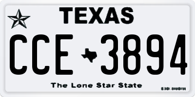 TX license plate CCE3894