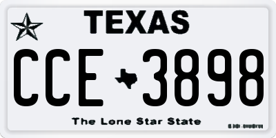 TX license plate CCE3898