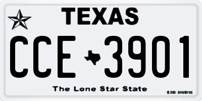 TX license plate CCE3901