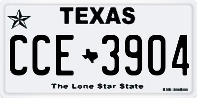 TX license plate CCE3904