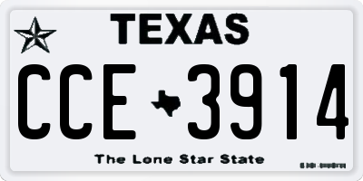 TX license plate CCE3914
