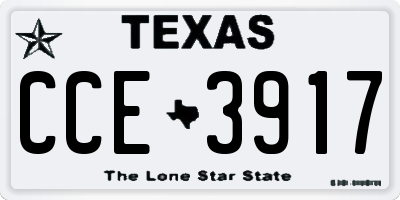 TX license plate CCE3917