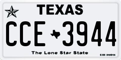 TX license plate CCE3944
