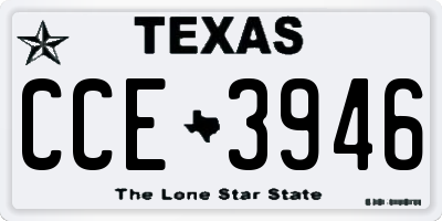 TX license plate CCE3946