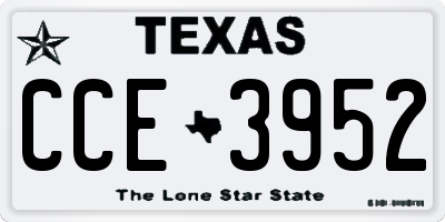 TX license plate CCE3952