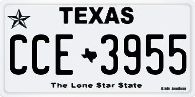 TX license plate CCE3955