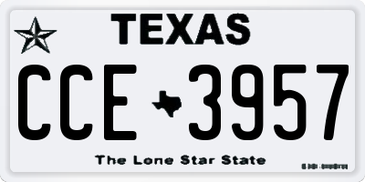 TX license plate CCE3957