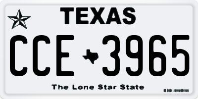 TX license plate CCE3965