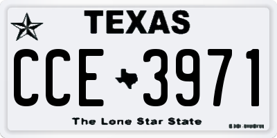 TX license plate CCE3971