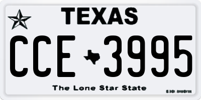 TX license plate CCE3995