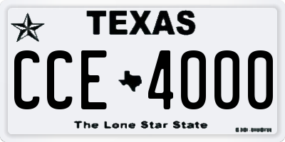 TX license plate CCE4000