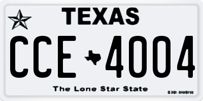 TX license plate CCE4004