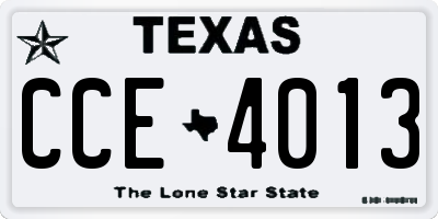 TX license plate CCE4013