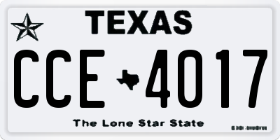 TX license plate CCE4017