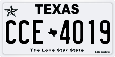 TX license plate CCE4019