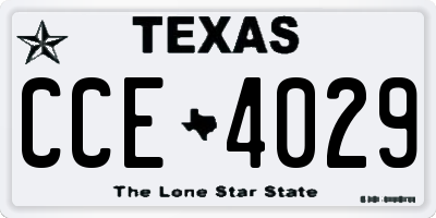 TX license plate CCE4029