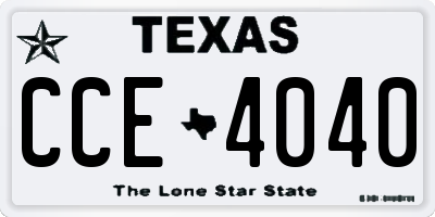 TX license plate CCE4040