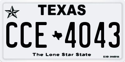 TX license plate CCE4043