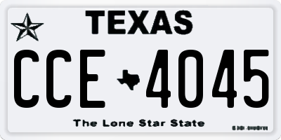 TX license plate CCE4045