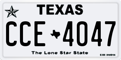 TX license plate CCE4047