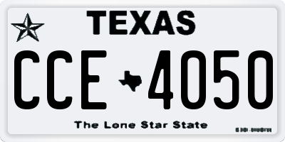 TX license plate CCE4050