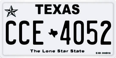 TX license plate CCE4052