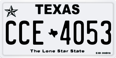 TX license plate CCE4053