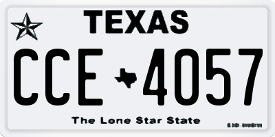 TX license plate CCE4057