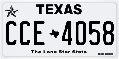 TX license plate CCE4058