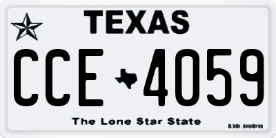 TX license plate CCE4059