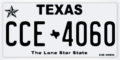 TX license plate CCE4060