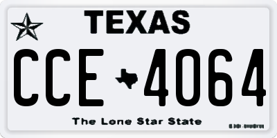 TX license plate CCE4064