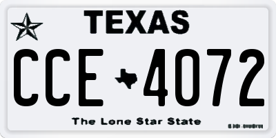 TX license plate CCE4072