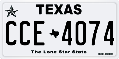 TX license plate CCE4074